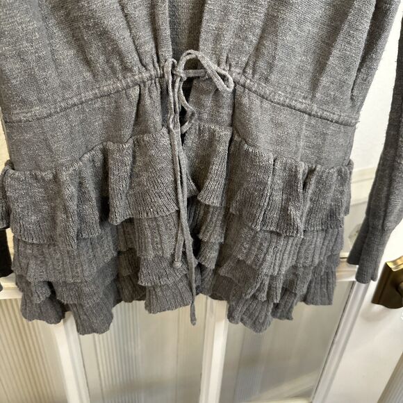 Banana Republic Cotton Linen Layered Bohemian Open Womens Front Cardigan XS - Picture 3 of 11